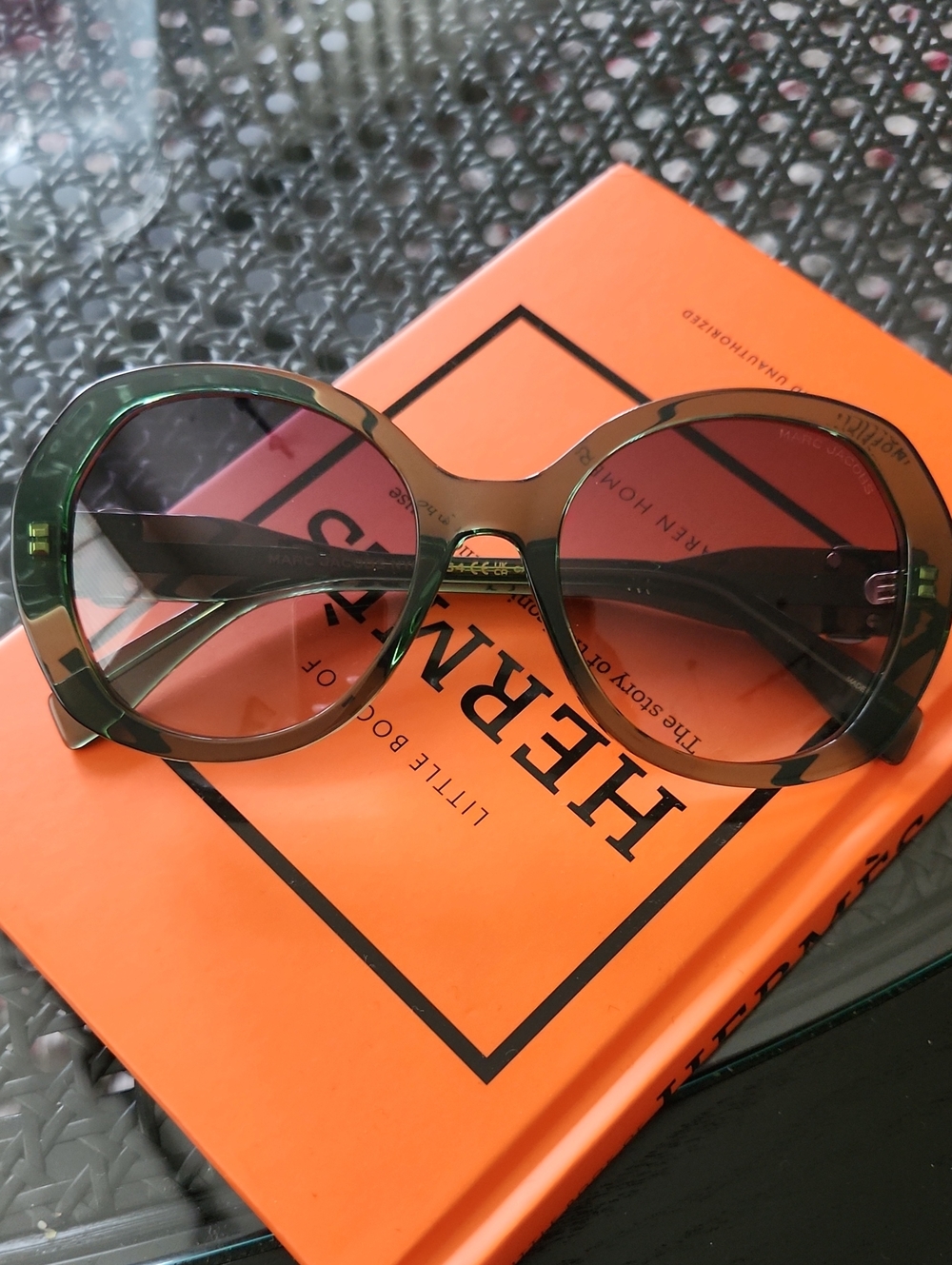 Marc Jacobs Olive Green Round Oversized Sunglasses